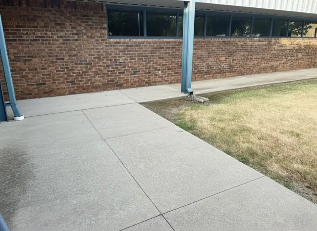 After cleaning — A brighter welcome for a business, Morford’s Pressure Washing