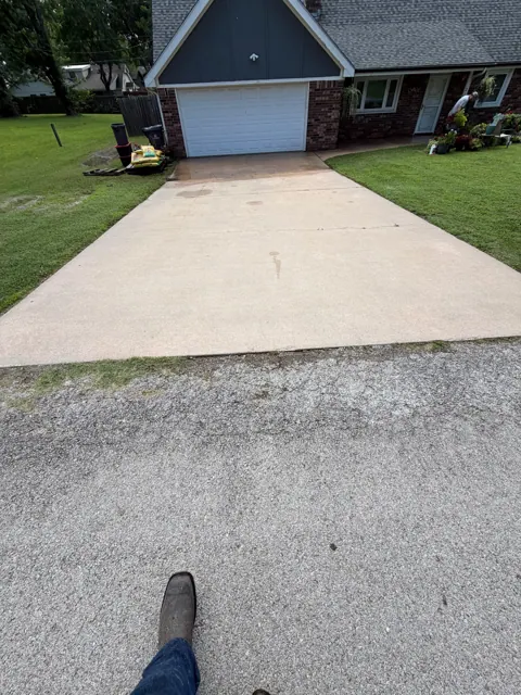 After cleaning — From the road to the garage, Morford’s Pressure Washing